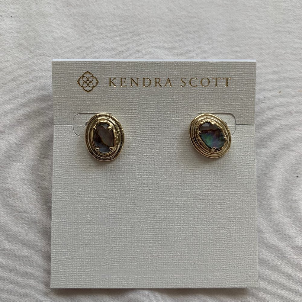 NWOT Kendra Scott Abalone Shell Earring Studs